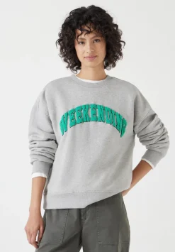 hush Sweatshirts & Hoodies|Weekending Graphic Sweatshirt Grey MarlGrey Marl