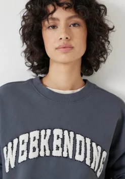 hush Sweatshirts & Hoodies|Weekending Graphic Sweatshirt Charcoal Grey