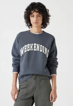 hush Sweatshirts & Hoodies|Weekending Graphic Sweatshirt Charcoal Grey
