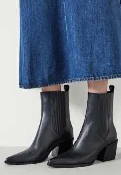 hush Heels|Boots|Western Leather Chelsea Boots Black