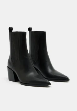 hush Heels|Boots|Western Leather Chelsea Boots Black