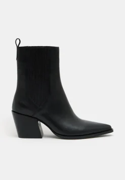 hush Heels|Boots|Western Leather Chelsea Boots Black