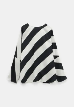 hush Tops & T-Shirts|Whitney Diagonal Oversized Stripe Top Stripe Navy