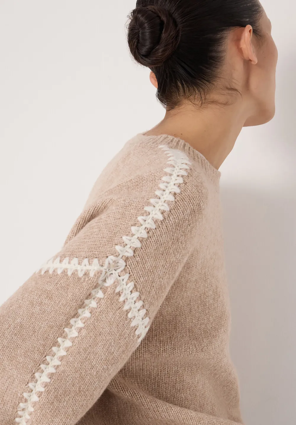 hush Jumpers & Cardigans|Whitney Whipstitch Knitted Jumper Stone White
