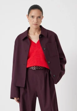 hush Jackets & Coats|Wool Blend Jacket Wine Red