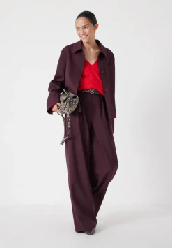 hush Jackets & Coats|Wool Blend Jacket Wine Red