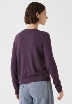 hush Jumpers & Cardigans|Wool Blend Slim Knitted Cardigan Plum