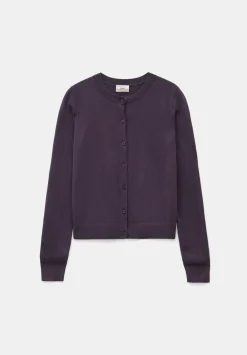 hush Jumpers & Cardigans|Wool Blend Slim Knitted Cardigan Plum