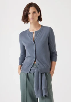 hush Jumpers & Cardigans|Wool Blend Slim Knitted Cardigan Storm Grey
