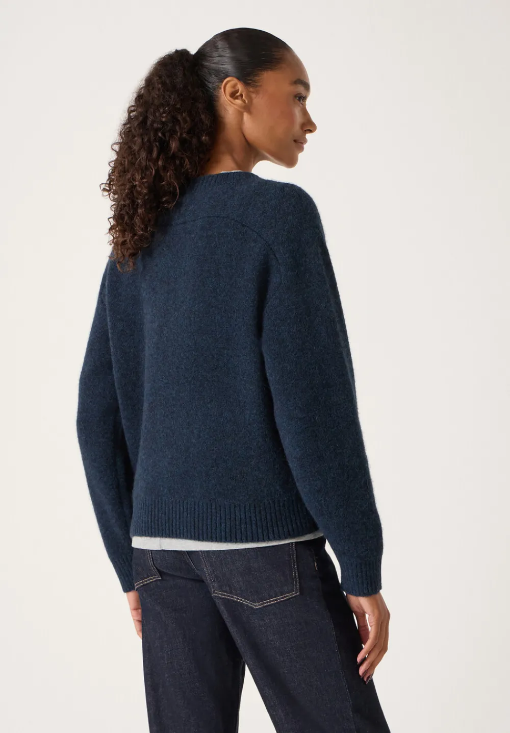 hush Jumpers & Cardigans|Wool Blend Star Jacquard Jumper Navy Blue