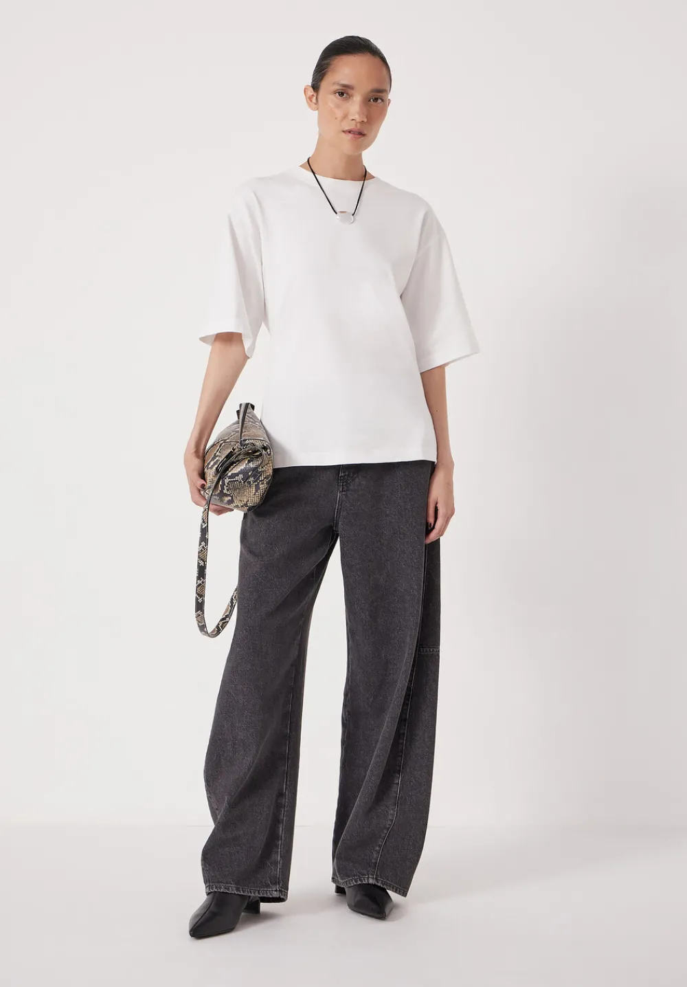 hush Tops & T-Shirts|Zip Back Cotton T-Shirt White