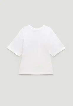 hush Tops & T-Shirts|Zip Back Cotton T-Shirt White