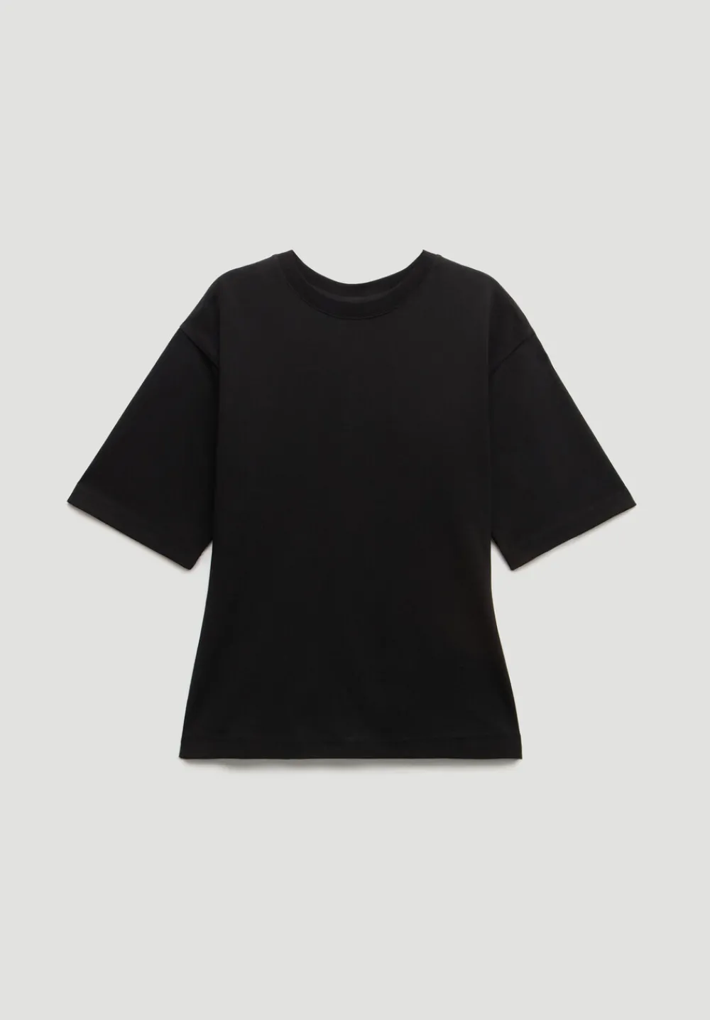 hush Tops & T-Shirts|Zip Back Cotton T-Shirt Black