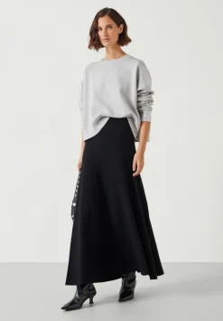 hush Skirts|Zola Volume Knitted Midi Skirt Black