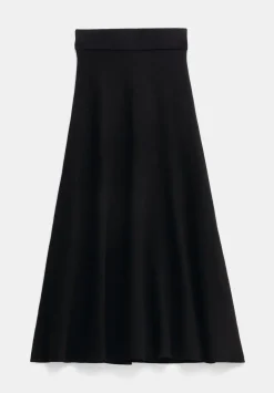 hush Skirts|Zola Volume Knitted Midi Skirt Black